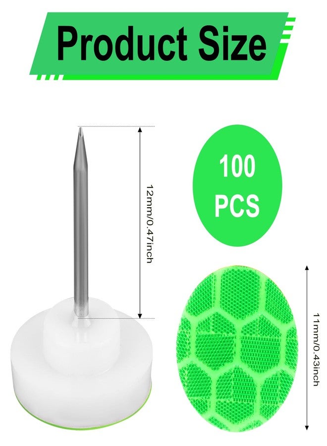 XIHIRCD 100pcs Reflective Trail Tacks, Hunting Trail Markers Glow in The Dark Pins Box Package Reflective Thumb Tacks for Trail Marking Hunting Camping Hiking Survival Outdoors Tools - Image 2