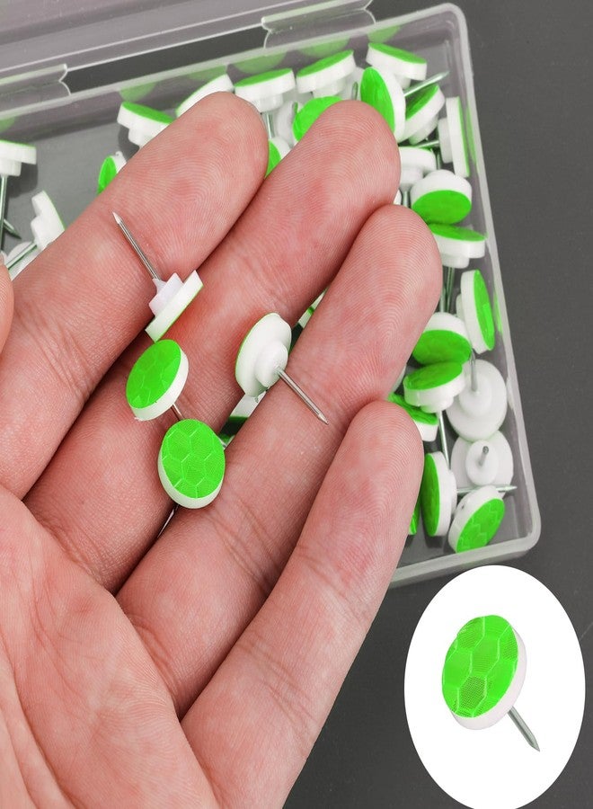 XIHIRCD 100pcs Reflective Trail Tacks, Hunting Trail Markers Glow in The Dark Pins Box Package Reflective Thumb Tacks for Trail Marking Hunting Camping Hiking Survival Outdoors Tools - Image 4