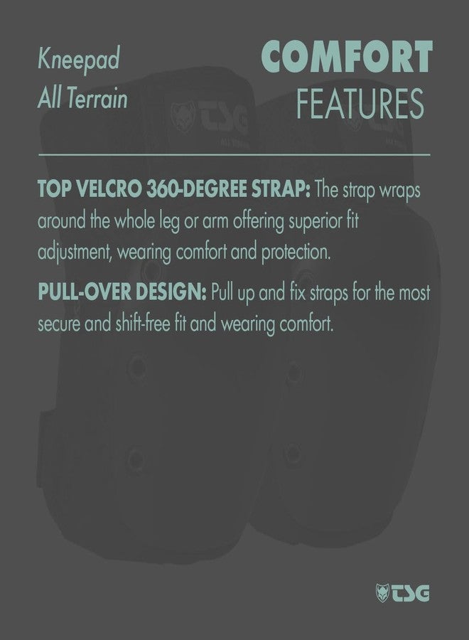 TSG Kneepad All Terrain Protective Pad, Skateboarding, Hardshell, EVA Foam, PE Knee Cap, Pre Shaped, Horseshoe, Tear Resistant Nylon, Top 360 Degree Strap, Pull Over, Swiss Design, Black - Image 5