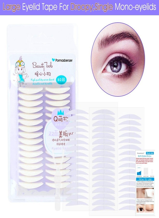 Pormasbenzer Invisible Large Two-sided Sticky Double Eyelid Tape Stickers, Instant Eyelid Lift Without Surgery, Perfect for Single, Hooded, Droopy, Uneven, Mono-eyelids - Image 2
