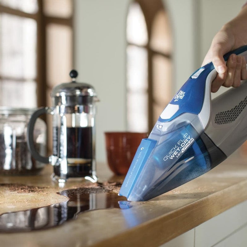 Dirt Devil QuickFlip Wet Dry 16V Cordless Handheld Vacuum Cleaner, Powerful Suction, Lightweight, Includes Quick Flip Crevice Tool, Rechargeable Battery, Portable Vacuum Cleaner - Image 2