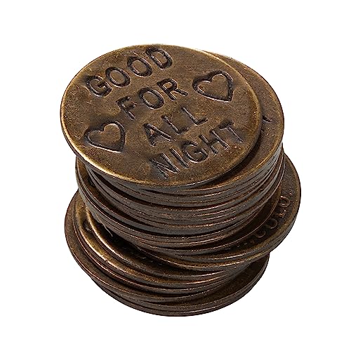 Artisan Owl DoubleSided Solid Brass Old West Replica Tokens Antique Finish Collectible Cat House Brothel Tokens Set of 20 - Image 1