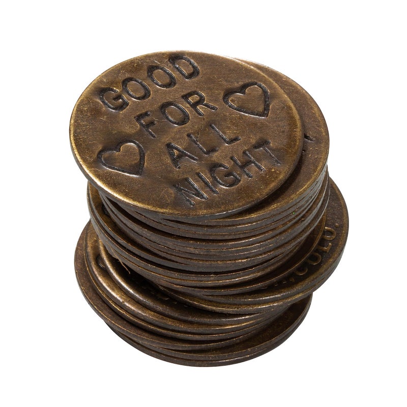 Artisan Owl DoubleSided Solid Brass Old West Replica Tokens Antique Finish Collectible Cat House Brothel Tokens Set of 20 - Image 3