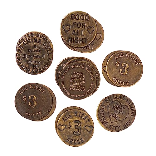 Artisan Owl DoubleSided Solid Brass Old West Replica Tokens Antique Finish Collectible Cat House Brothel Tokens Set of 20 - Image 5