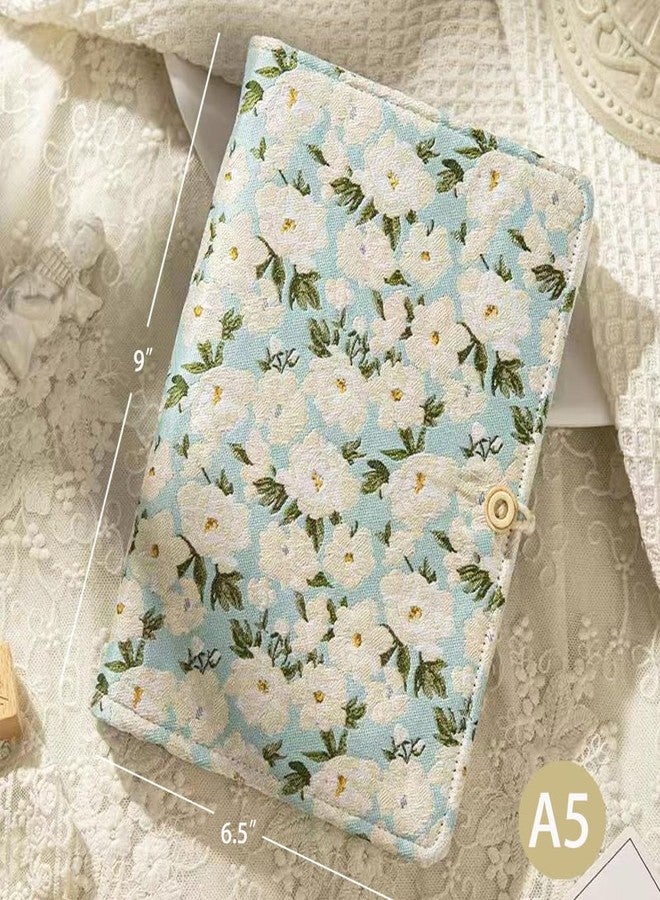 ipoul A5 Binder 6 Ring, Embroidered Flower Journal, Refillable Notebook, 6"x8", A5 Sketchbook, Travel Journal for Women, White Gardenia, Binder Notebook, Planner Binder - Image 3