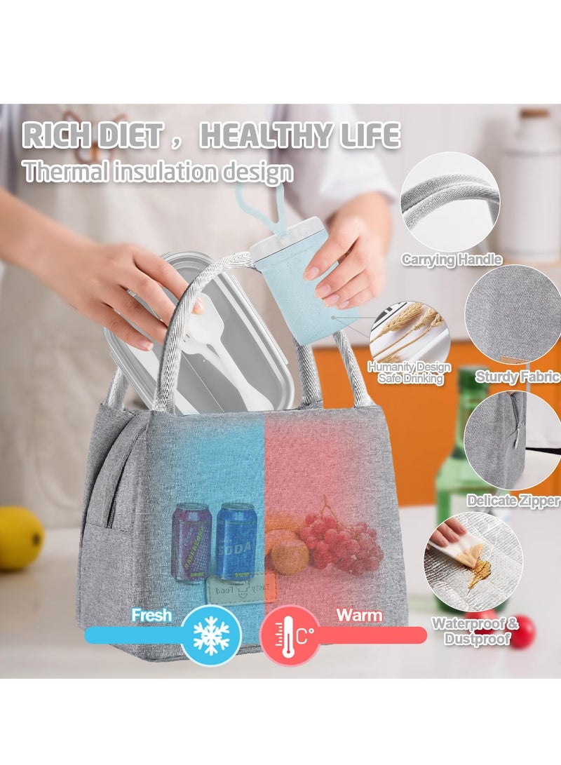 Chielor Chielor Bento Box Adults Lunch Box, Bento Lunch Box for Men Women Boys Girls School, Leakproof Lunch Containers with Lunch Bag, Cup, Spoon, Forks, Dishcloth, Microwave/Dishwasher/Freezer Safe  - Image 3