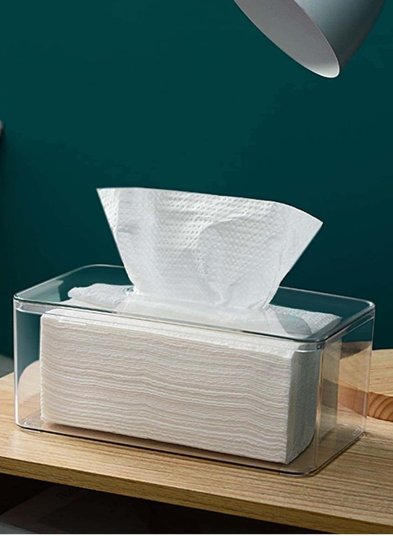 Meetion حامل مناديل الثقة صندوق مناديل أكريليك شفاف حامل مناديل ورقية لتنظيم المنزل غرفة المعيشة صندوق مناديل مربع شفاف - Image 1