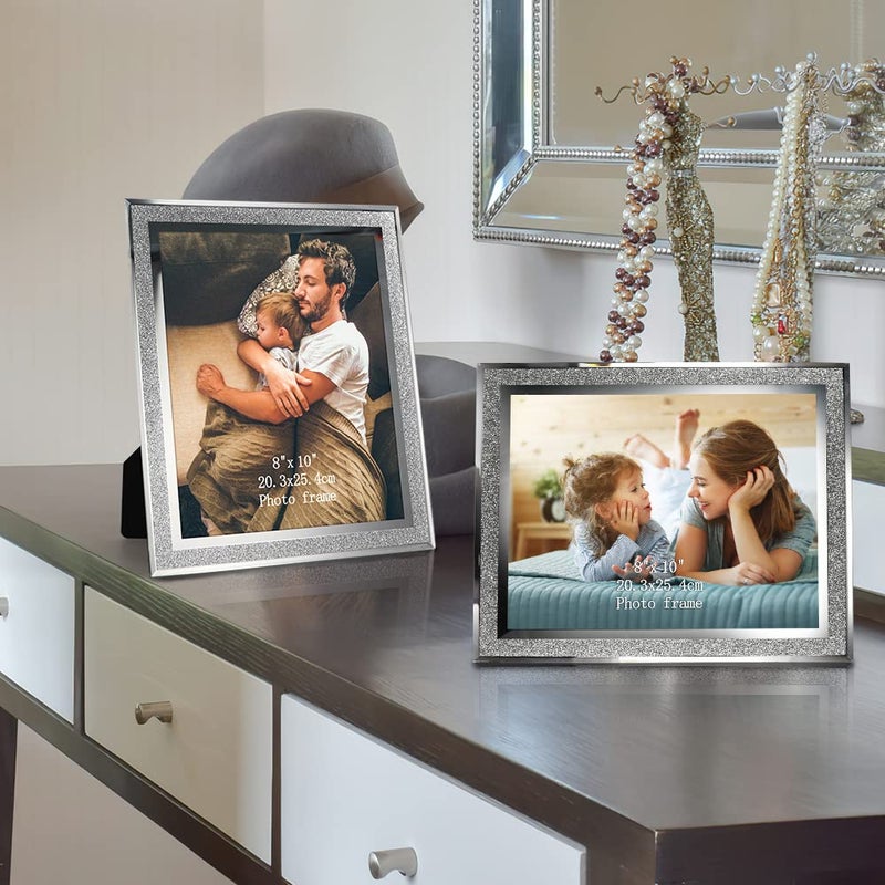 Calenzana 8x10 Picture Frame Sparkle Glass Photo Frames for Tabletop, 8 x 10 inch, 2 Pack - Image 2