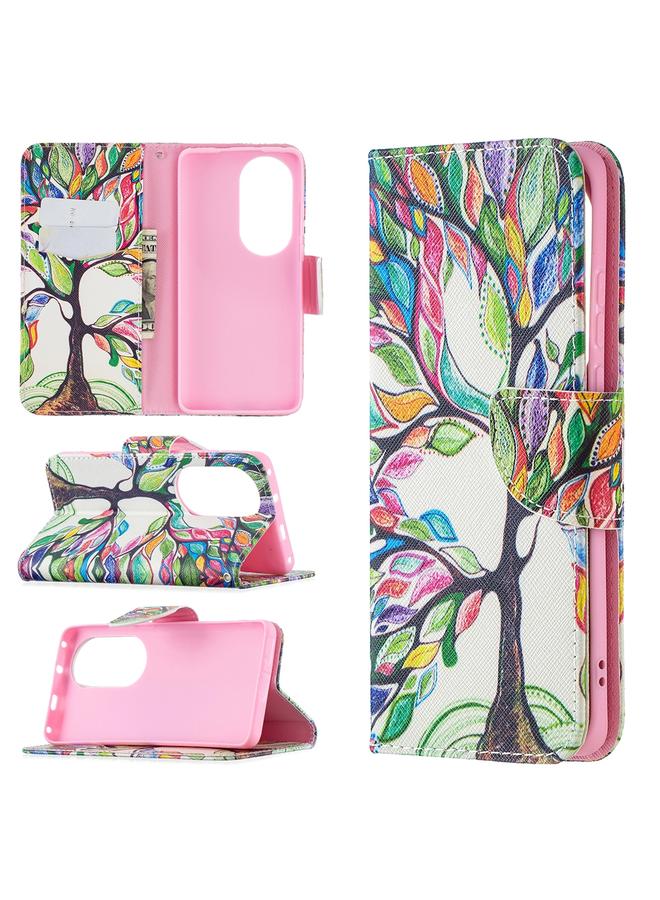 Zaboon Case For Huawei P50 Pro Colored Drawing Pattern Horizontal Flip Leather Case with Holder & Card Slots & Wallet - Image 1