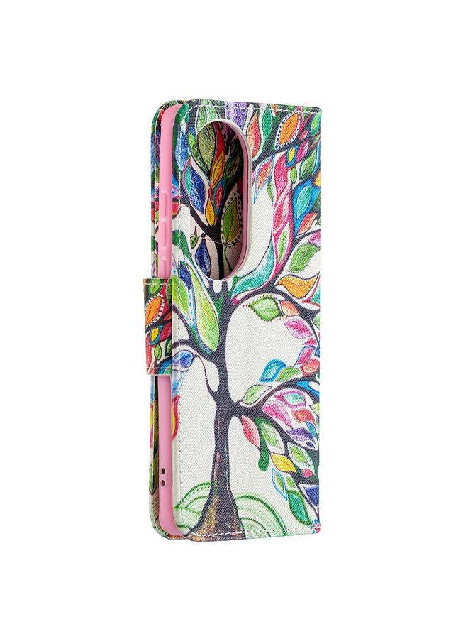 Zaboon Case For Huawei P50 Pro Colored Drawing Pattern Horizontal Flip Leather Case with Holder & Card Slots & Wallet - Image 3
