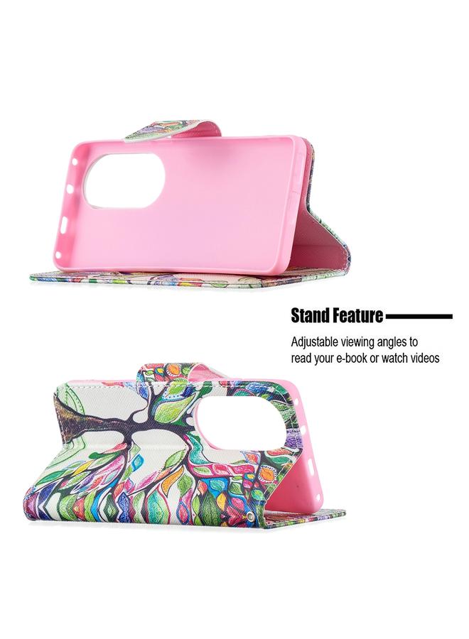 Zaboon Case For Huawei P50 Pro Colored Drawing Pattern Horizontal Flip Leather Case with Holder & Card Slots & Wallet - Image 4