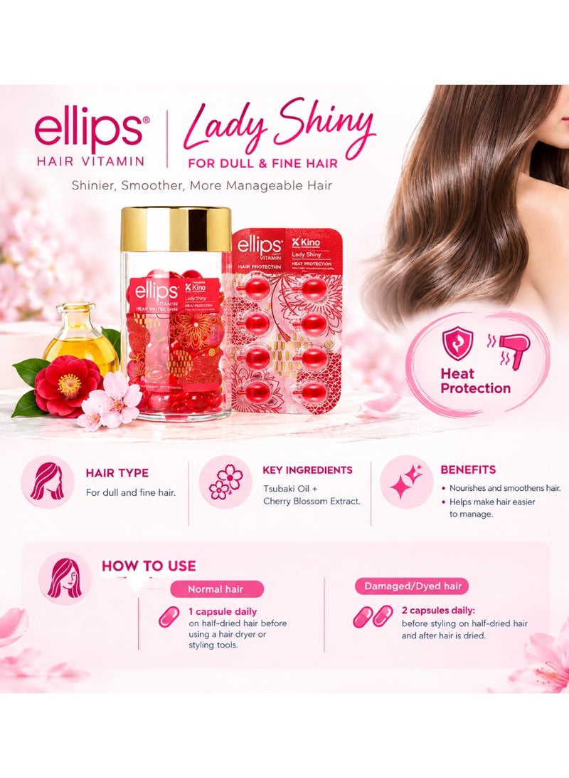 Ellips Lady Shiny, Hair Vitamin Heat Protection, 50 x 1ml Capsules - Image 2