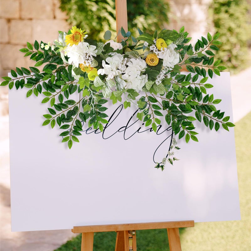 XONOR Artificial Greenery Leaves Stems, 10 Bundles Faux Silk Green Leaf Garland Branches Hanging Greenery Spray for Wedding Bouquet, Arch, Table Centerpieces and Home Decor (10Bundles, Green) - Image 4