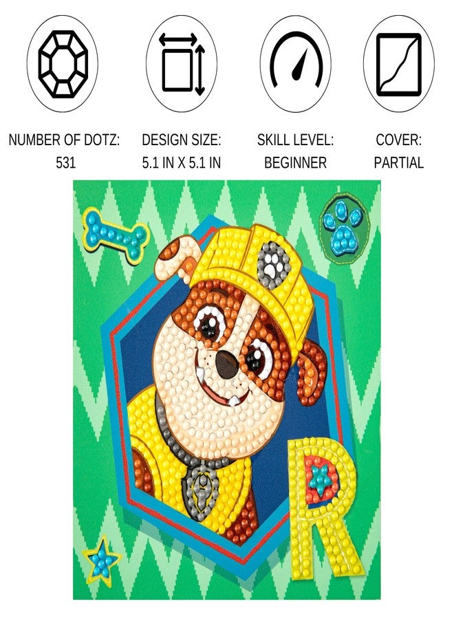 DIAMOND DOTZ Rubble Paw Patrol Diamond Painting Kits for Kids - Diamond Art Kits a Relaxing Creative Craft Kit with Dotz Gems 5.1"x5.1" - Image 2