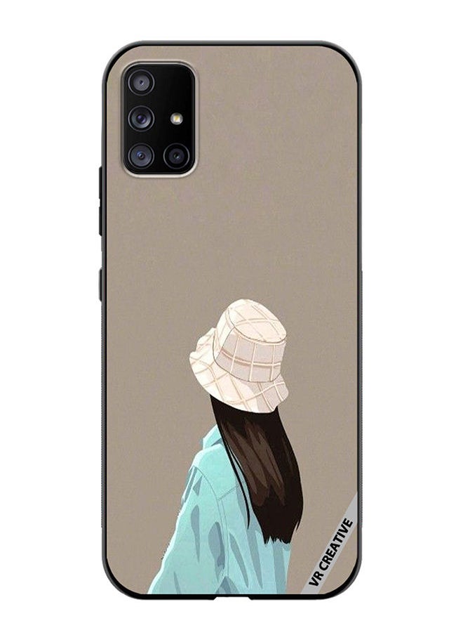 VR CREATIVE - Protective Case Cover For Samsung Galaxy A51 5G Brown Hat Girl Design Multicolour - Image 1