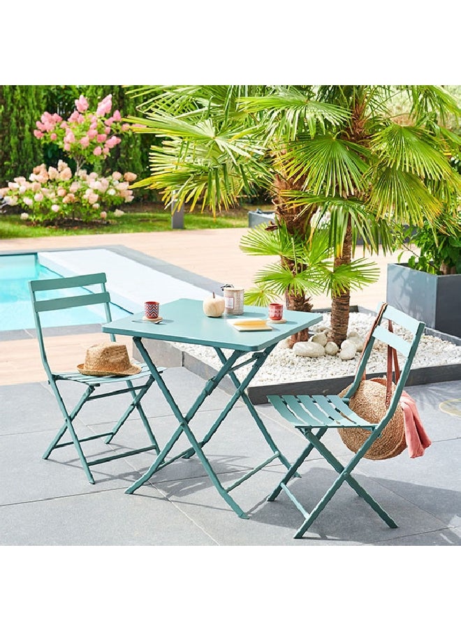 Hesperide Greensboro Anti-Rust Sturdy Square Folding Table Jade Green 71 x 70 x 70 cm 187011  - Image 4