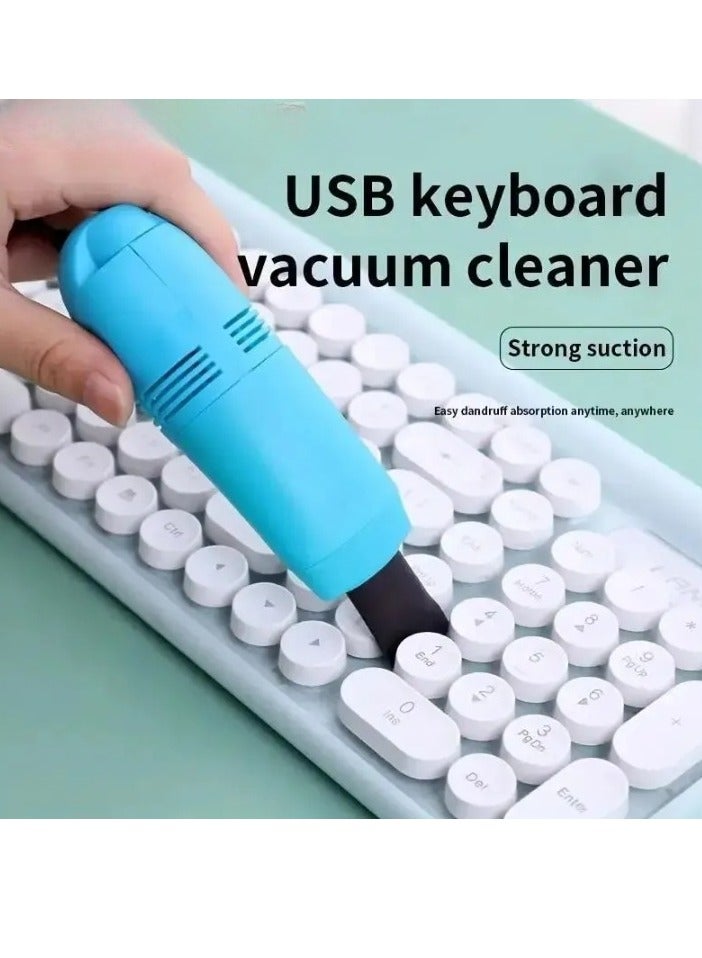AROAQ Keyboard Cleaning Brush, Mini Computer Vacuum Usb Keyboard Cleaner, Lightweight Portable Computer Dust Blower Duster, Vacuum Computer Cleaning Tool For Laptops Computers, (Blue) - Image 3
