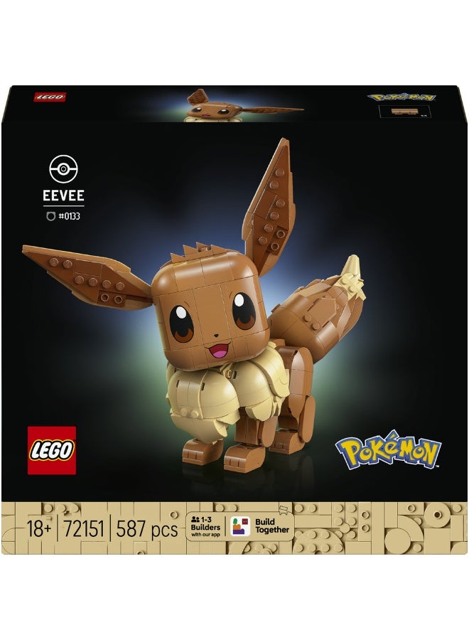 LEGO Pokémon Eevee Figure Building Set for Adults 72151 (Age 18+, 587 Pieces) - Image 3