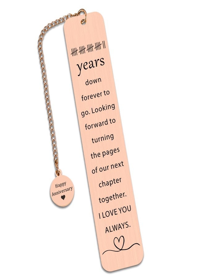 Perleddom 22 Year Anniversary Copper Gifts for Her Him 22nd Copper Anniversary Bookmark for Husband 22nd Wedding Gifts for Women Men Birthday Gift for Couple Boyfriend Girlfriend Christmas Stocking Stuffers - Image 1