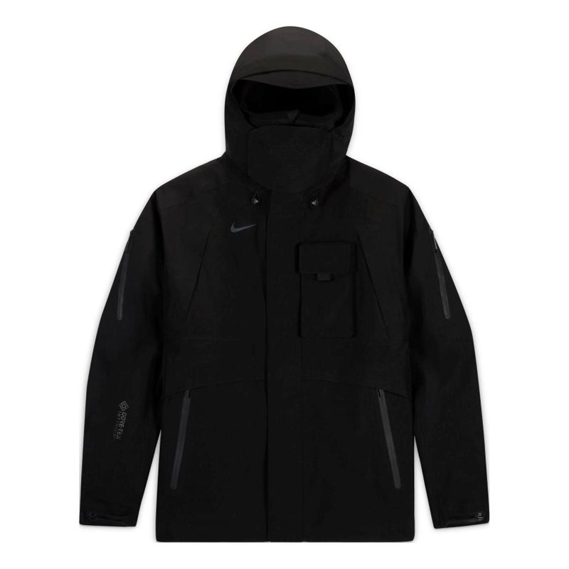 Nike x Travis Scott Solid Color Logo Cargo Hooded Jacket Asia Sizing 'Black' - Image 1