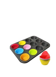 Generic Nonstick Carbon Steel Muffin Pan – 12-Cup Cupcake Baking Tray – Heavy-Duty Bakeware for Muffins, Cupcakes, and Cookies – Easy-Release Coating, Oven Safe, Durable & Warp-Resistant  - Image 1