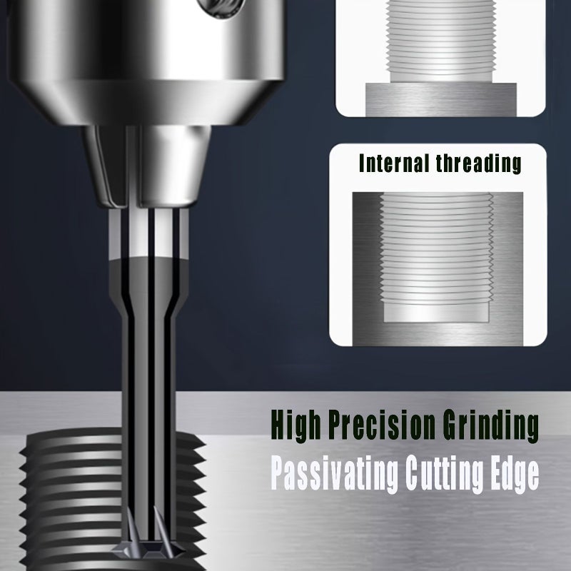 M2 5x0 45 Carbide Thread Milling Cutter Set 1 5mm Metric High Efficiency CNC Cutting Tool - Image 5