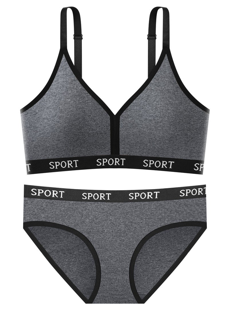 Generic - Dark Gray Bikini Set - Bra & Panties - Image 1