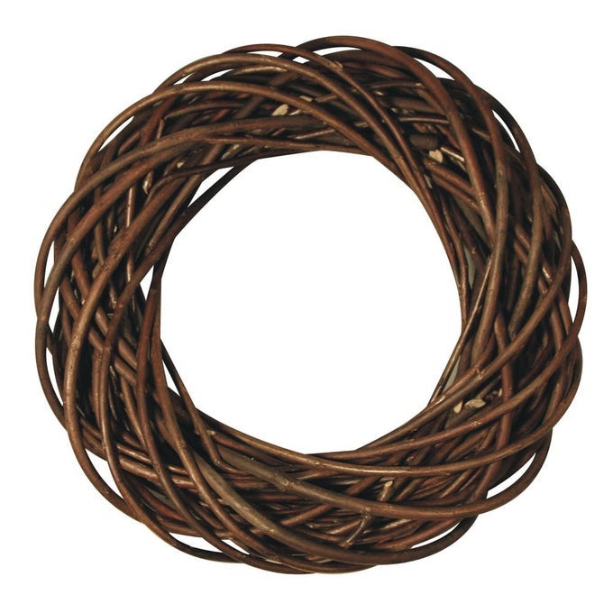 RAYHER NATURAL WILLOW TWIG WREATH 25 CM DIAMETER BRAIDED BASE FOR DOOR WREATH AND HOME DECORATION