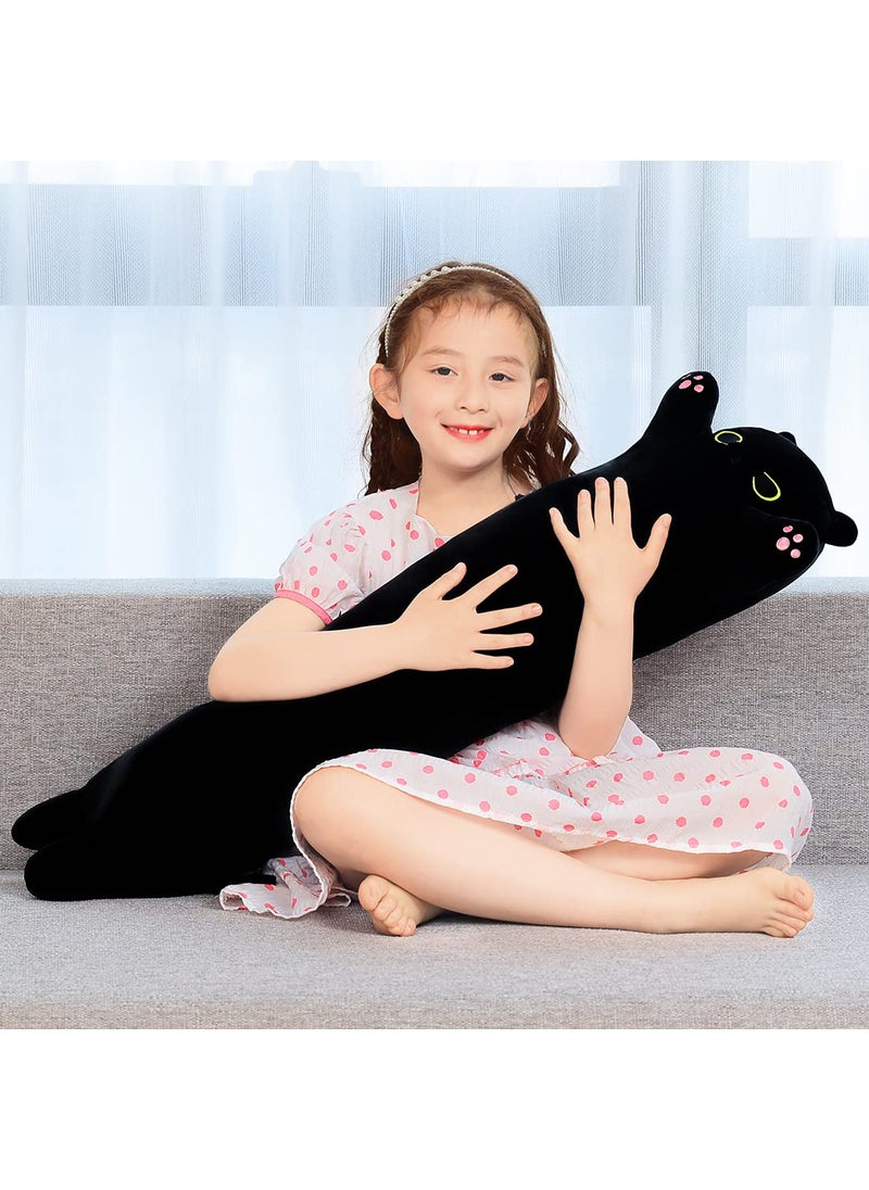 SNOWOLF Soft Long Black Cat Plush Toy 35.4inch Adorable Stuffed Animals Plushies Body Pillow Kitten Plush Throw Pillow Kawaii Big Plush Doll Toys Gift for Kids Girlfriend Birthday Christmas  90cm/35.4inch  - Image 3