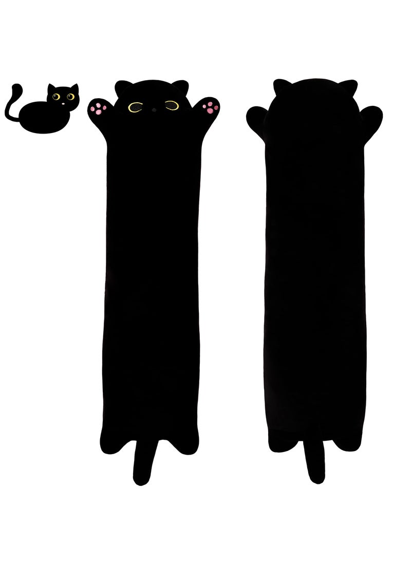 SNOWOLF Soft Long Black Cat Plush Toy 35.4inch Adorable Stuffed Animals Plushies Body Pillow Kitten Plush Throw Pillow Kawaii Big Plush Doll Toys Gift for Kids Girlfriend Birthday Christmas  90cm/35.4inch  - Image 1