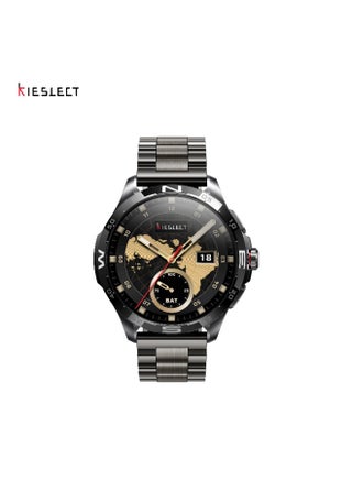 Actor Ultra – 1.6" LTPO AMOLED Display, Bluetooth Calls, 150+ Sports Mode & Broadcasting Heart Rate & SpO2 Monitoring, Stress Test & Breathing Training Calendar Schedule & Reminder Music Storage & Play 200+ Built-in & Custom Dials, Improved 500mAh Battery,5ATM Waterproof, Straps-Black Stainless Steel + Black Silicone - Black