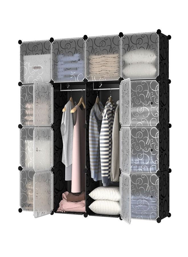 Generic 4 Tier 16 Cube Organizer Modular Portable Closet Wardrobe Clothes Organizer Plastic 