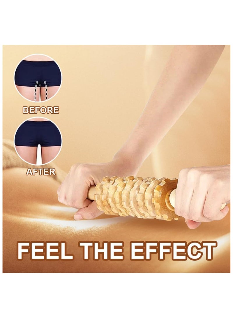 نهر قو أدوات تدليك خشبية ، 6 قطع أدوات تدليك للعلاج بالخشب ، أداة أسطوانة مدلك الخشب لعلاج الأنسجة الرخوة / التصريف اللمفاوي / تخفيف آلام العضلات - Image 2