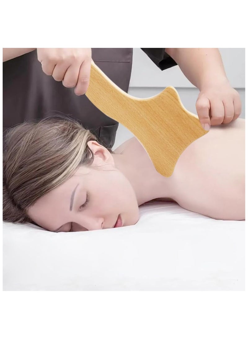 نهر قو أدوات تدليك خشبية ، 6 قطع أدوات تدليك للعلاج بالخشب ، أداة أسطوانة مدلك الخشب لعلاج الأنسجة الرخوة / التصريف اللمفاوي / تخفيف آلام العضلات - Image 4