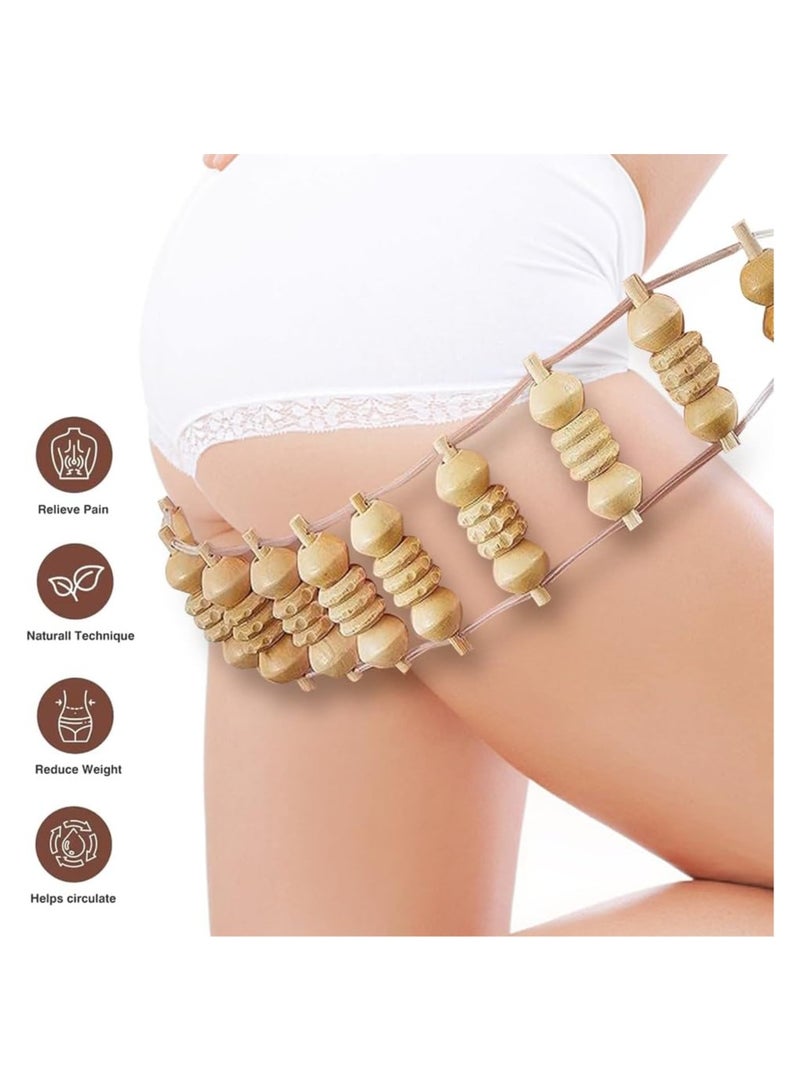 نهر قو أدوات تدليك خشبية ، 6 قطع أدوات تدليك للعلاج بالخشب ، أداة أسطوانة مدلك الخشب لعلاج الأنسجة الرخوة / التصريف اللمفاوي / تخفيف آلام العضلات - Image 5