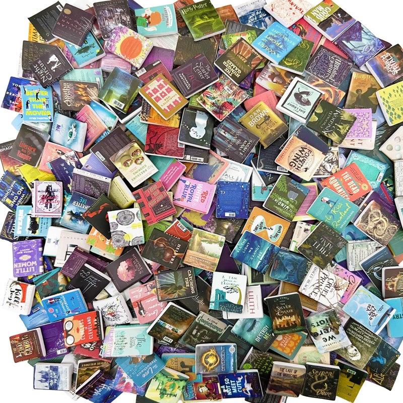 LUFEEMGA 200 PCS Book Miniatures Set Mini Books for Anxiety Bookshelf Dollhouse Decor DIY Crafting Accessories Mini Miniatures Books - Image 2