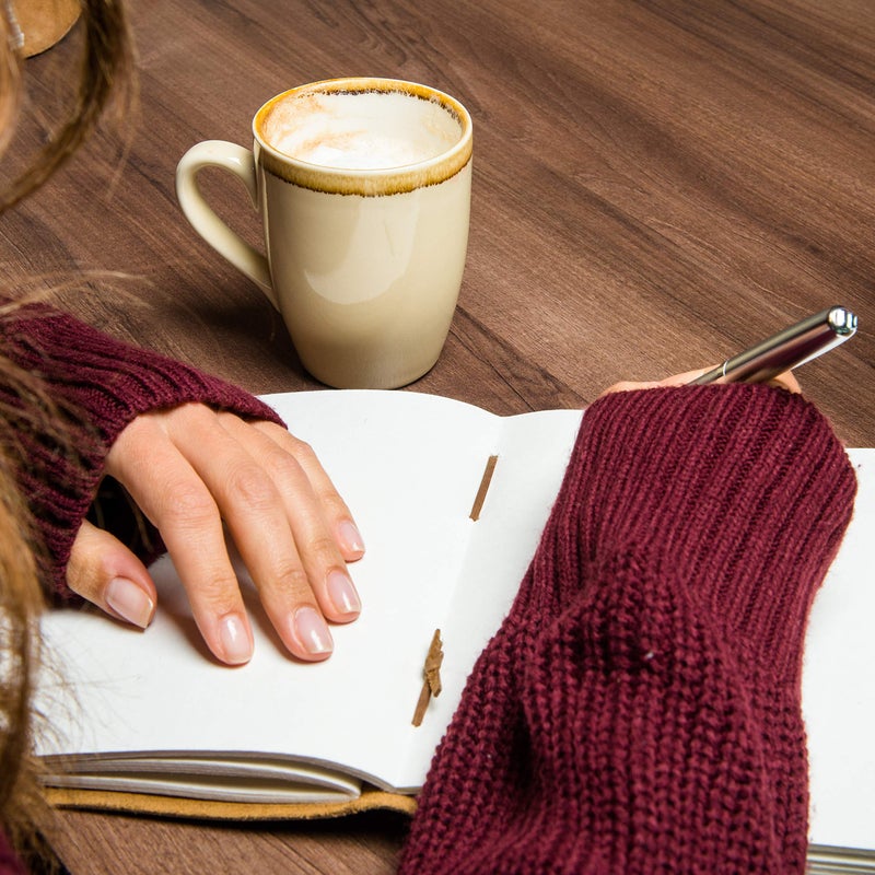 moonster Leather Journal Writing Notebook, Vintage Handmade Bound Notepad for Men Women - Write in Plain Thick Paper, 7x5 Inch Small Blank Pages, Drawing Sketchbook, Travel Diary, Unlined Note Book - Image 3