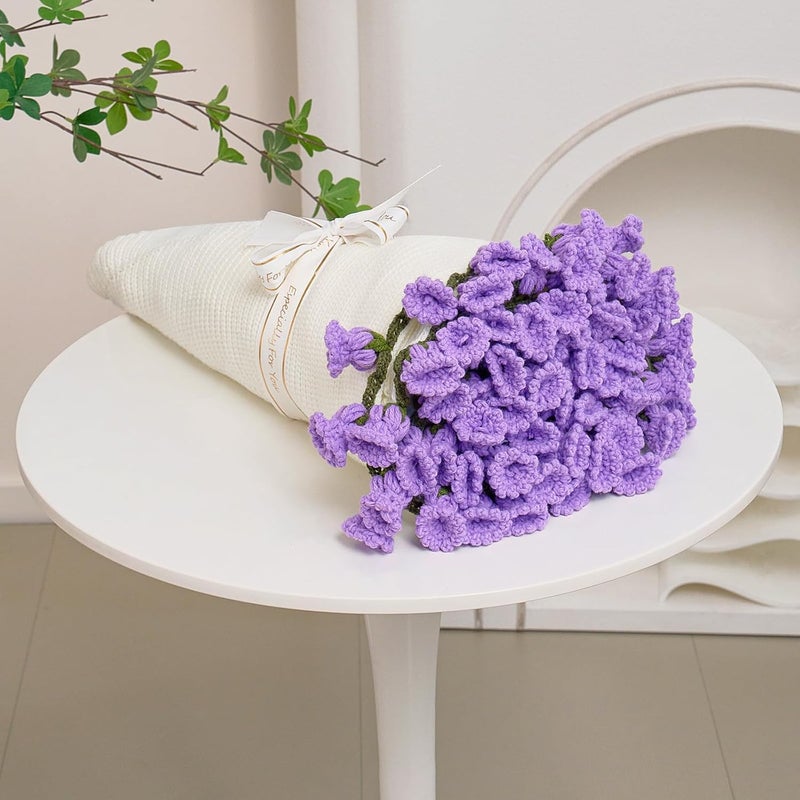 Longhui bedding لونغهوي للفراش لحاف زنبق الوادي المتموج يدويًا، لحاف زهري 60 بوصة، هدية رقيقة ترمز للسعادة للنساء، لها، الأم - مثالي ليوم الأم وحفلات الزفاف - Image 1