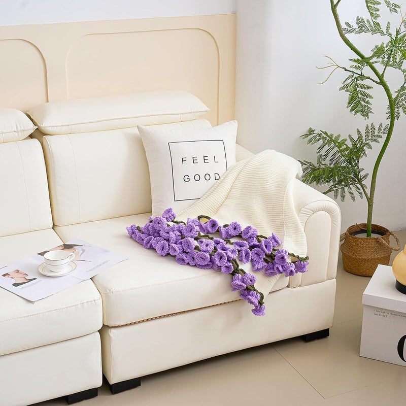 Longhui bedding لونغهوي للفراش لحاف زنبق الوادي المتموج يدويًا، لحاف زهري 60 بوصة، هدية رقيقة ترمز للسعادة للنساء، لها، الأم - مثالي ليوم الأم وحفلات الزفاف - Image 2
