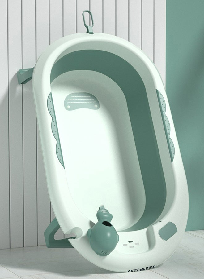 Eazy Kids Temperature Controlled Foldable Bathtub With Intelligent Temperature Monitoring Thermometer And Baby Head Shampoo Wash Rinse Mug - Green - Image 5