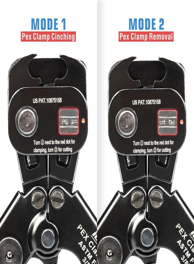 iCrimp PEX Clamp Tool PEX Fitting Kit for Cinch and Removal 3/8-in, 1/2-in, 3/4-in, 1-in PEX Clamps, c/w 1/2''(20 Pack) PEX Clamp Rings, Brass PEX Crimp Fittings(12 Pack), PEX Tubing Cutter - Image 5