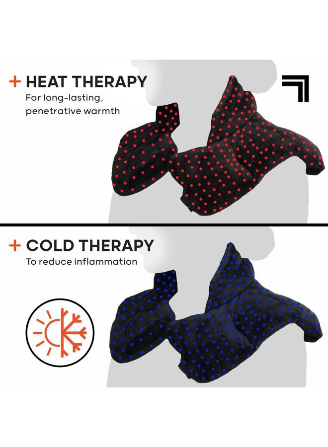 Sharper Image Heated Neck & Shoulder Wrap - Microwavable Warm & Cooling Plush Pad, Scented Aromatherapy (100% Natural Lavender & Herb Spa Blend), Pain Tension Headache Relief Therapy, Gift for Women - Image 3