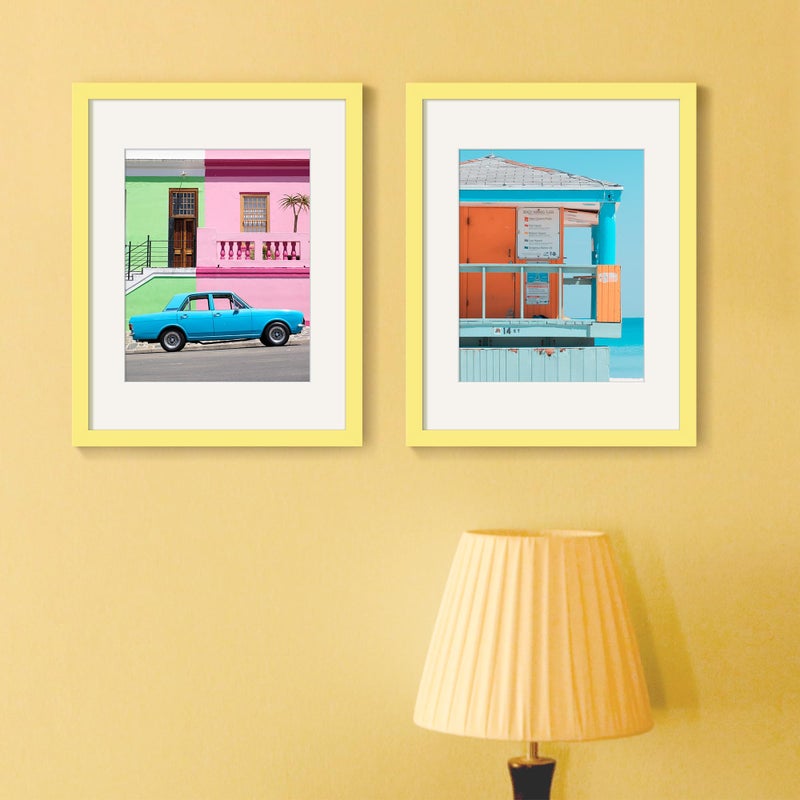 upsimples 11x14 Picture Frame  Display Pictures 8x10 with Mat or 11 x 14 Without  Wall Hanging Photo Frames  Yellow  1 Pack - Image 2