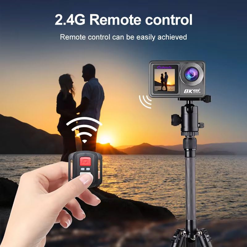 Cubonic 8K Ultra HD 50MP Touch Screen Dual Display Enabled EIS Stabilization Sports & Action Camera WiFi App Controlled for Outdoor, Riding, Diving, Shooting - Image 4