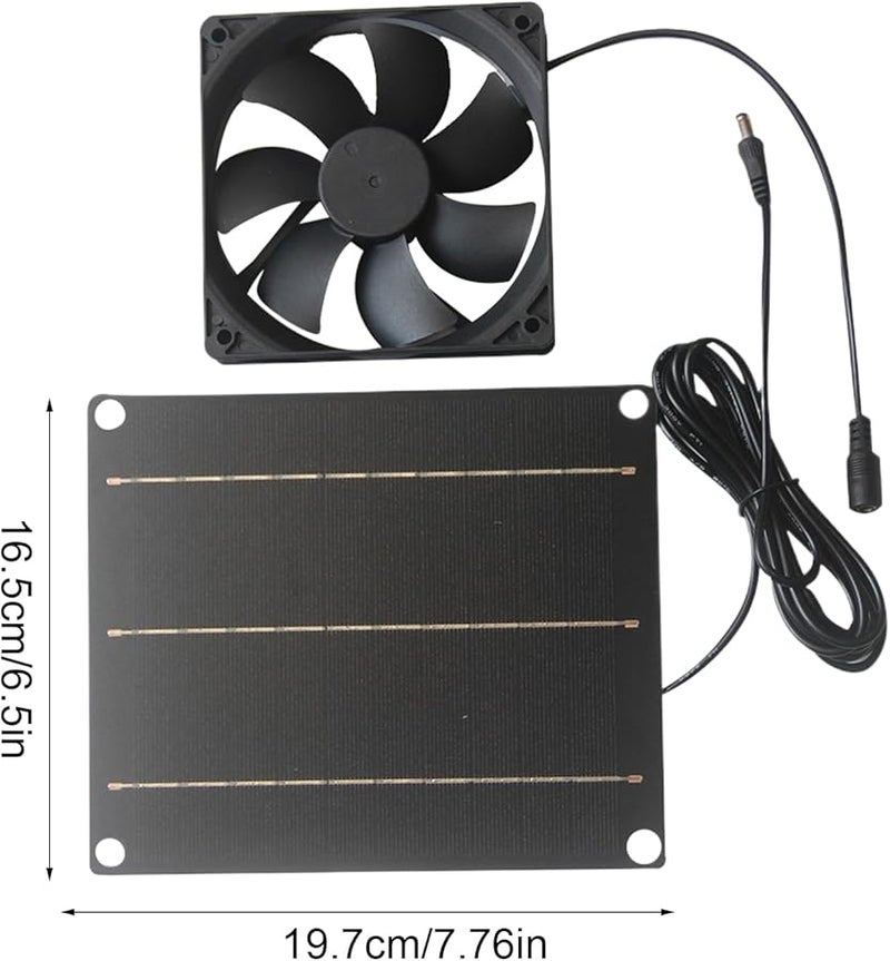 30W Solar Exhaust Fan Quiet Weatherproof Ventilation For Barn Warehouse Shed - Image 5