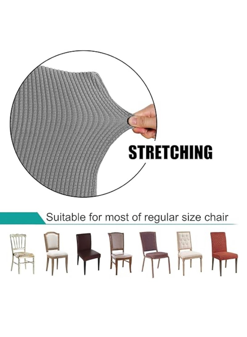 4 PCS Chair Cover Stretch Dining Chair Covers Removable Washable Home Chair Hotel Restaurant Chair Cover Four Seasons Universal Chair Cover for Dining Room, Banquet，Hotel(Brown)  - Image 4