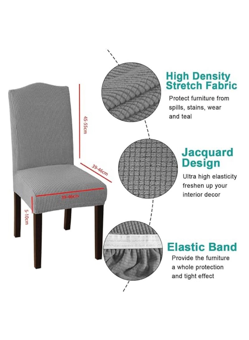 4 PCS Chair Cover Stretch Dining Chair Covers Removable Washable Home Chair Hotel Restaurant Chair Cover Four Seasons Universal Chair Cover for Dining Room, Banquet，Hotel(Brown)  - Image 5