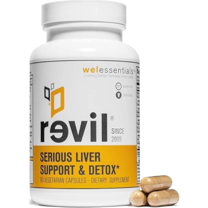 drinkwel Revil for Liver Health & Support - 90 Vegetarian Capsules - with Milk Thistle, NAC, Artichoke, Burdock, Vitamin C - Gluten-Free - Image 1