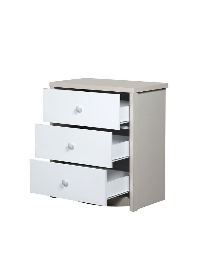 DANUBE HOME Hazel 3-Drawer Dresser Modern Storage Chest For Bedroom Stylish And Durable Dresser With Spacious Drawers Elegant Home DÃ©cor And Organization Solution - Light Beige And White - Image 4