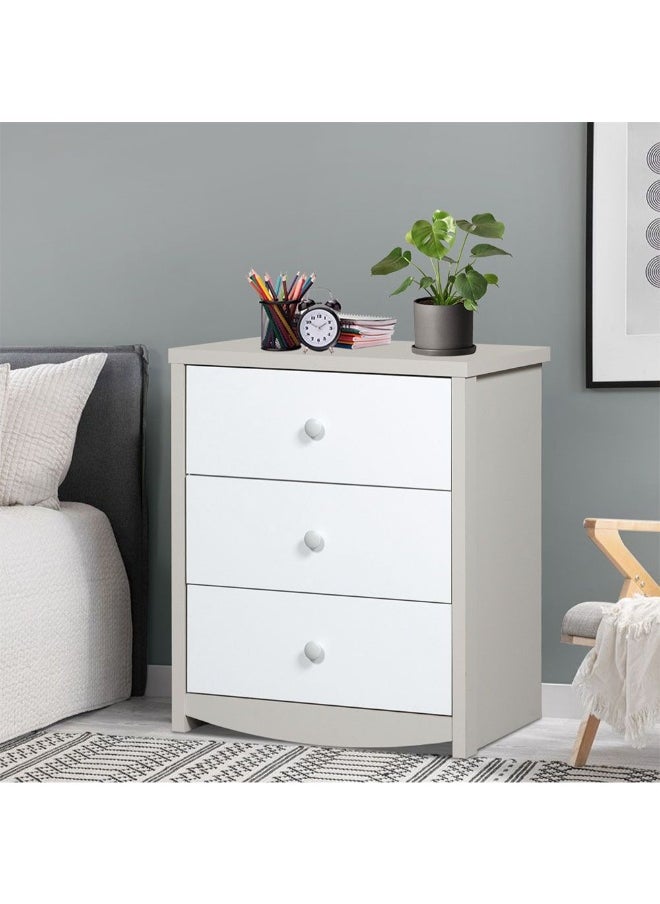 DANUBE HOME Hazel 3-Drawer Dresser Modern Storage Chest For Bedroom Stylish And Durable Dresser With Spacious Drawers Elegant Home DÃ©cor And Organization Solution - Light Beige And White  - Image 3